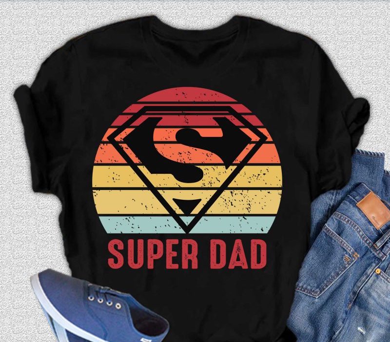 Spun Bamboo Super Dad Men's Bamboo Viscose/Organic Cotton Short Sleeve Graphic T-Shirt — detail close-up