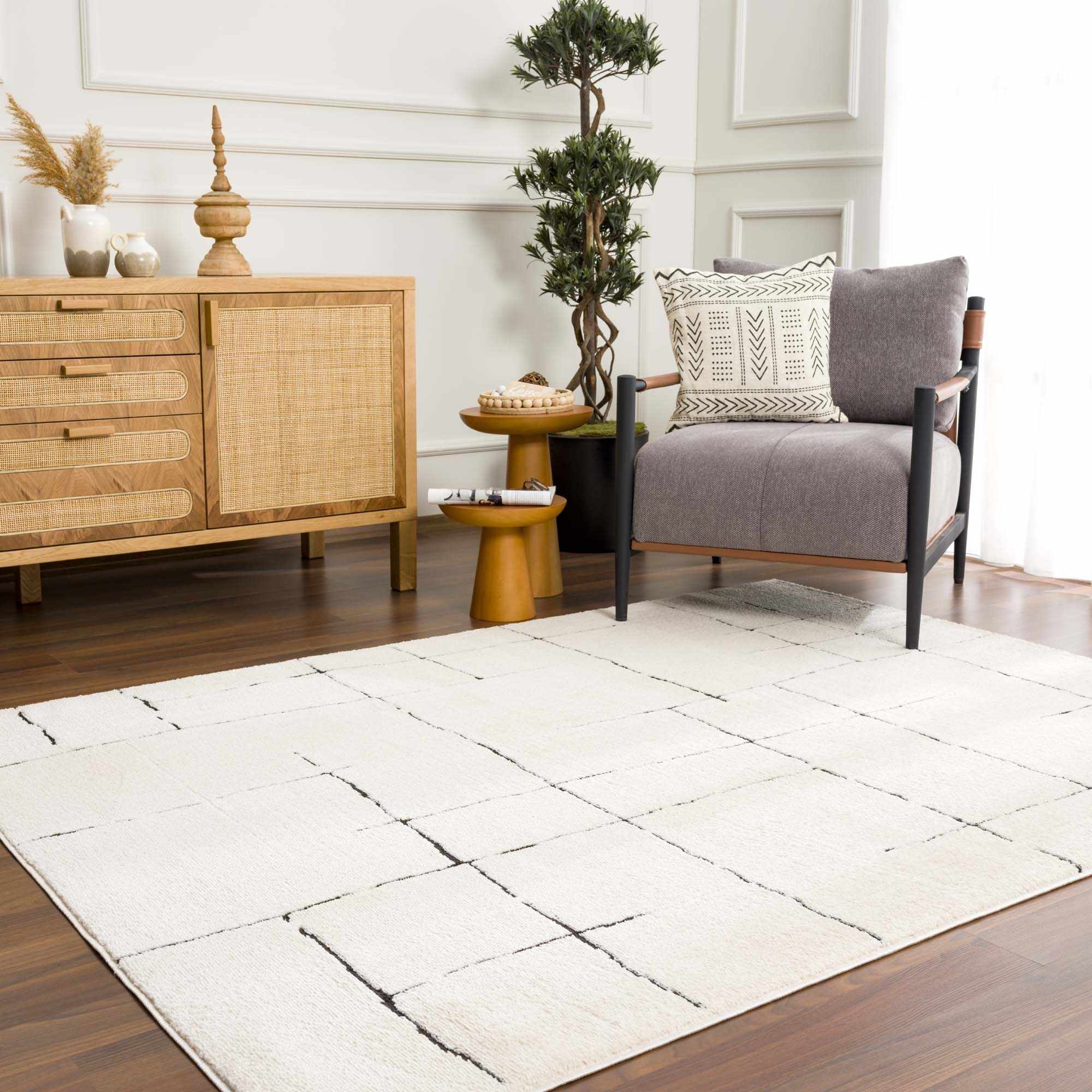 Koume Beige Maze Area Rug – Boutique Rugs, view 16