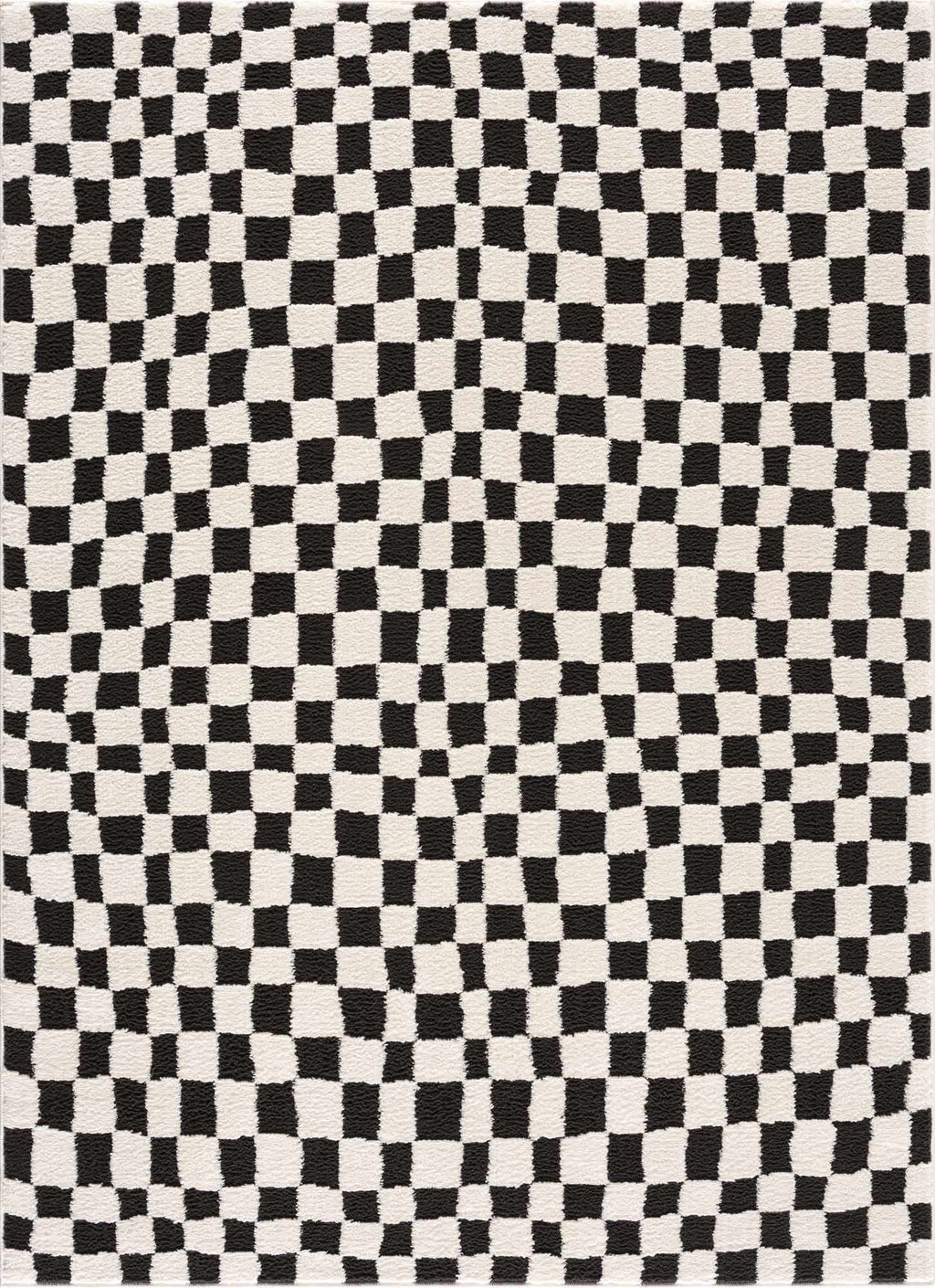 Lajos Black & White Checkered Plush Rug – Boutique Rugs