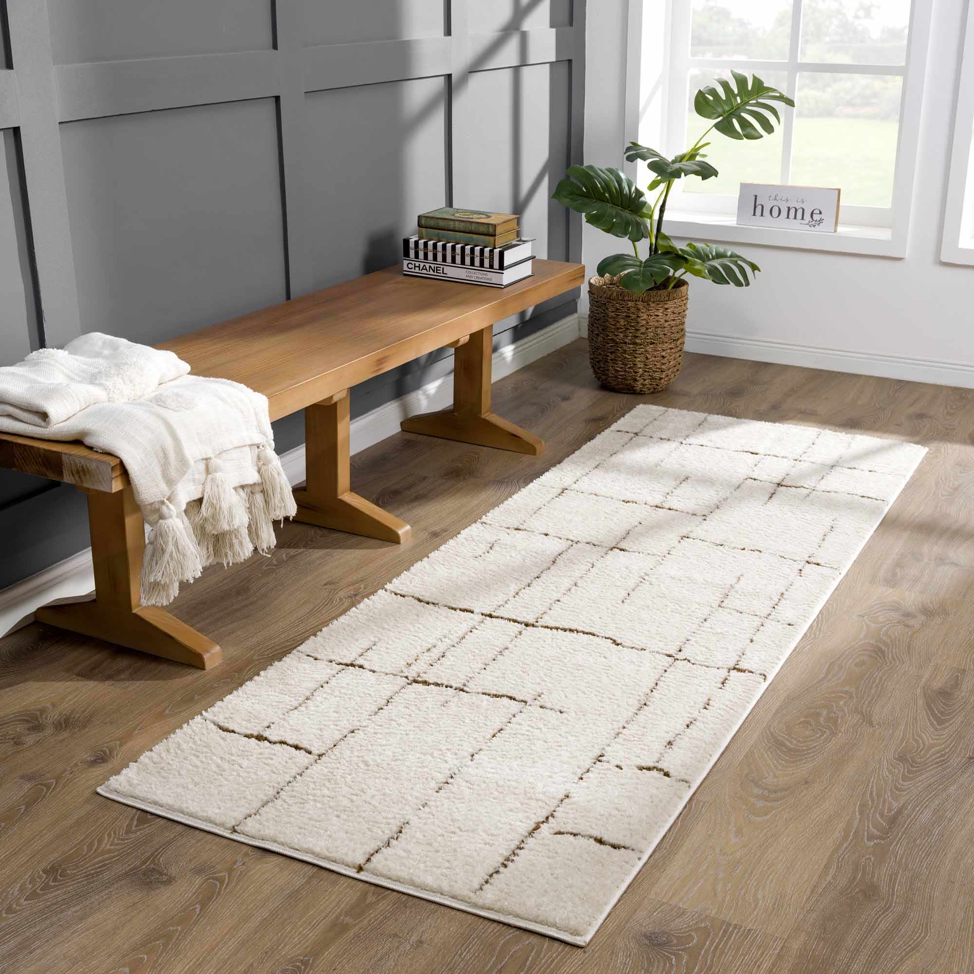 Koume Ivory & Brown Area Rug – Boutique Rugs, view 3