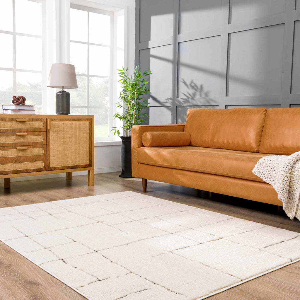 Koume Ivory & Brown Area Rug – Boutique Rugs, view 2