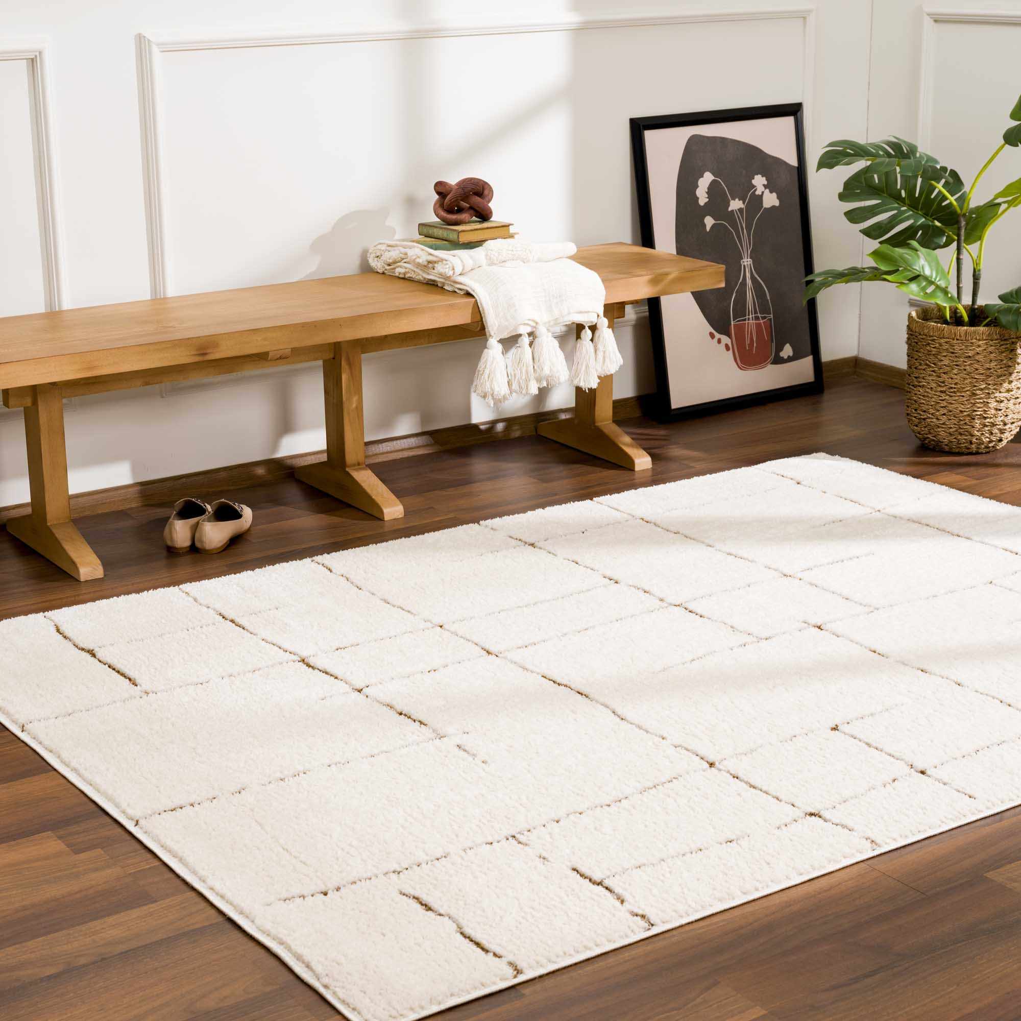 Koume Ivory & Brown Area Rug – Boutique Rugs, view 13