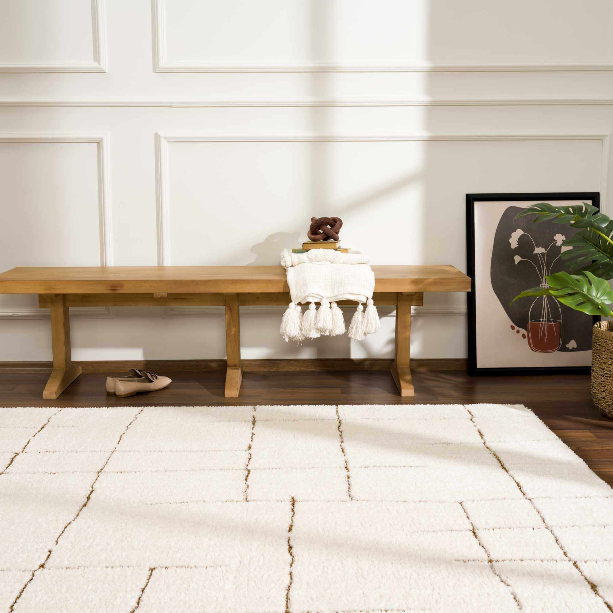 Koume Ivory & Brown Area Rug – Boutique Rugs, view 4