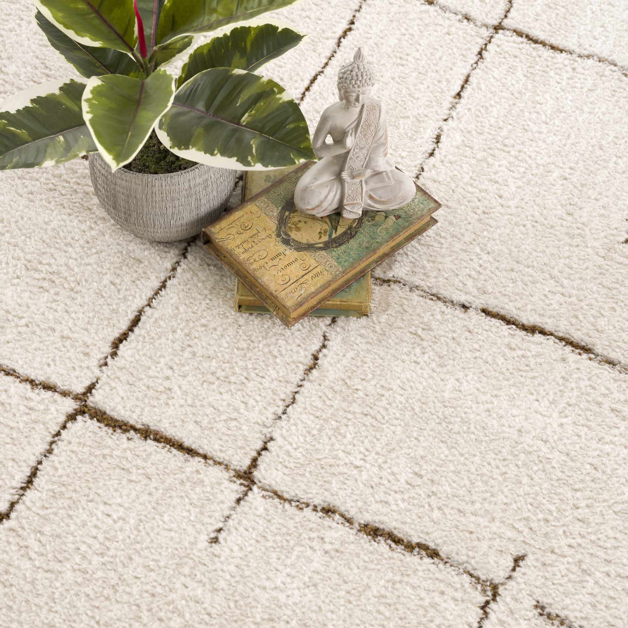 Koume Ivory & Brown Area Rug – Boutique Rugs, view 14