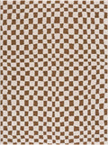 Lajos Brown Checkered Shag Rug - Clearance – Boutique Rugs