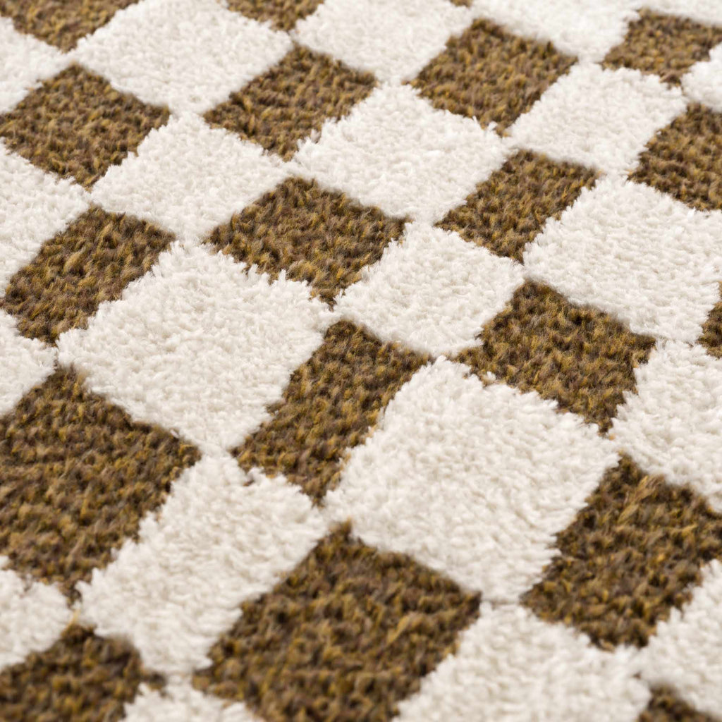 Lajos Brown Checkered Shag Rug - Clearance – Boutique Rugs, view 16
