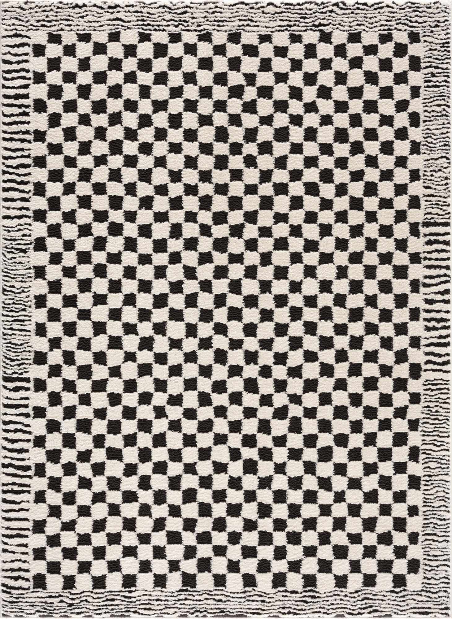 Leryn Black & White Checkered Area Rug – Boutique Rugs