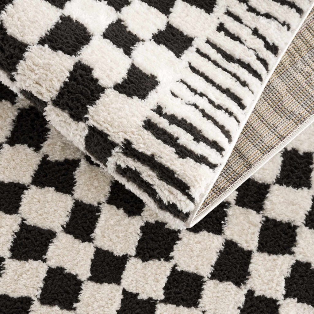 Leryn Black & White Checkered Area Rug – Boutique Rugs, view 15