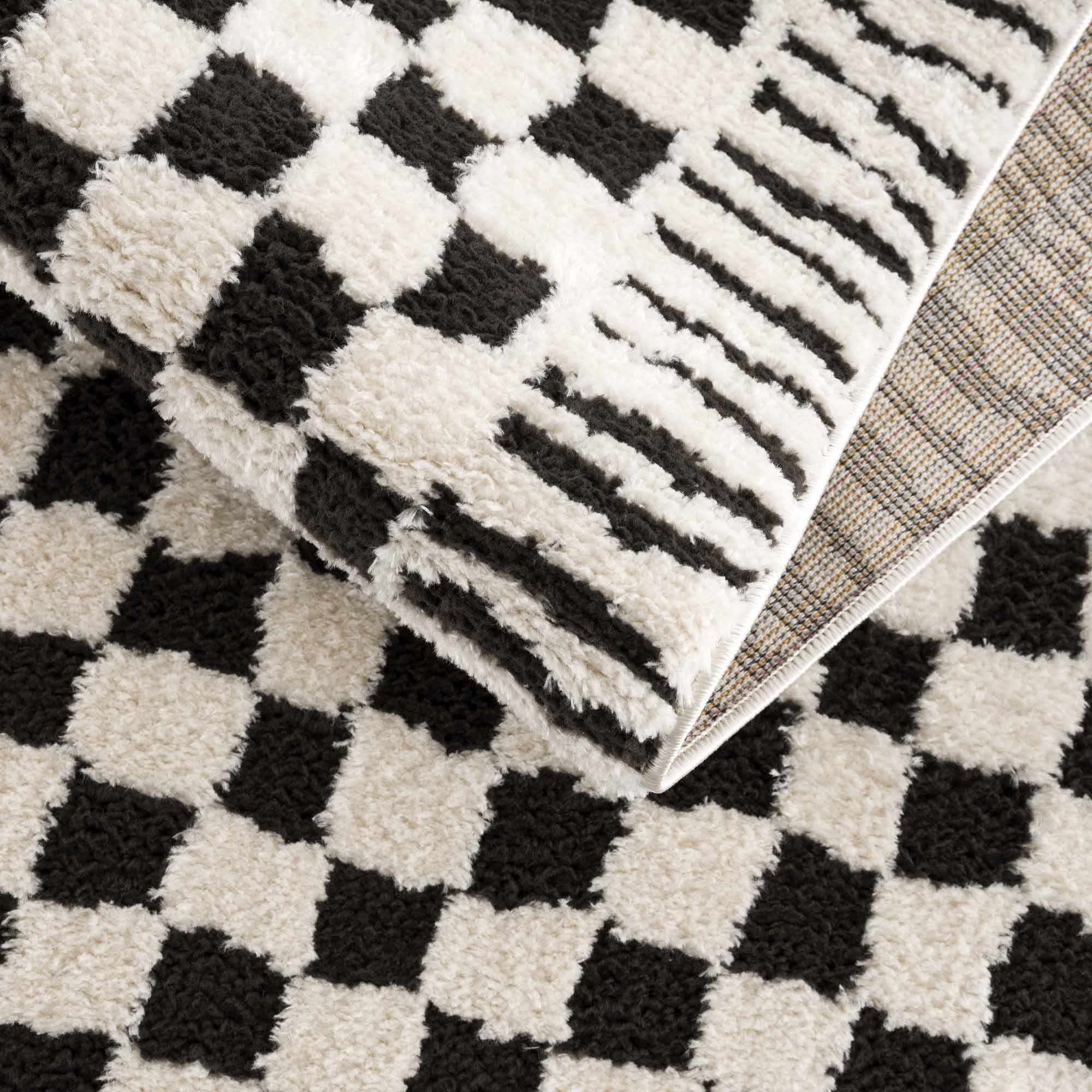 Leryn Black & White Checkered Area Rug – Boutique Rugs, view 15