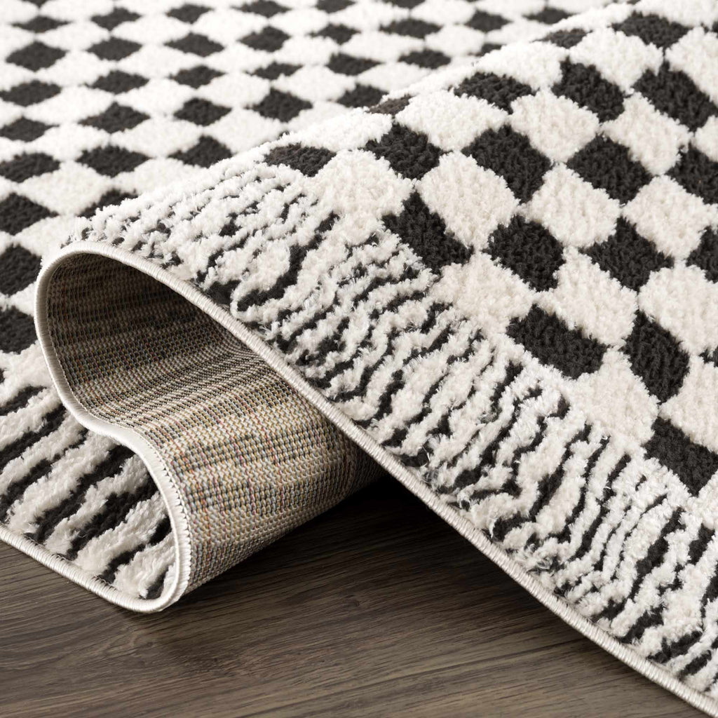 Leryn Black & White Checkered Area Rug – Boutique Rugs, view 8