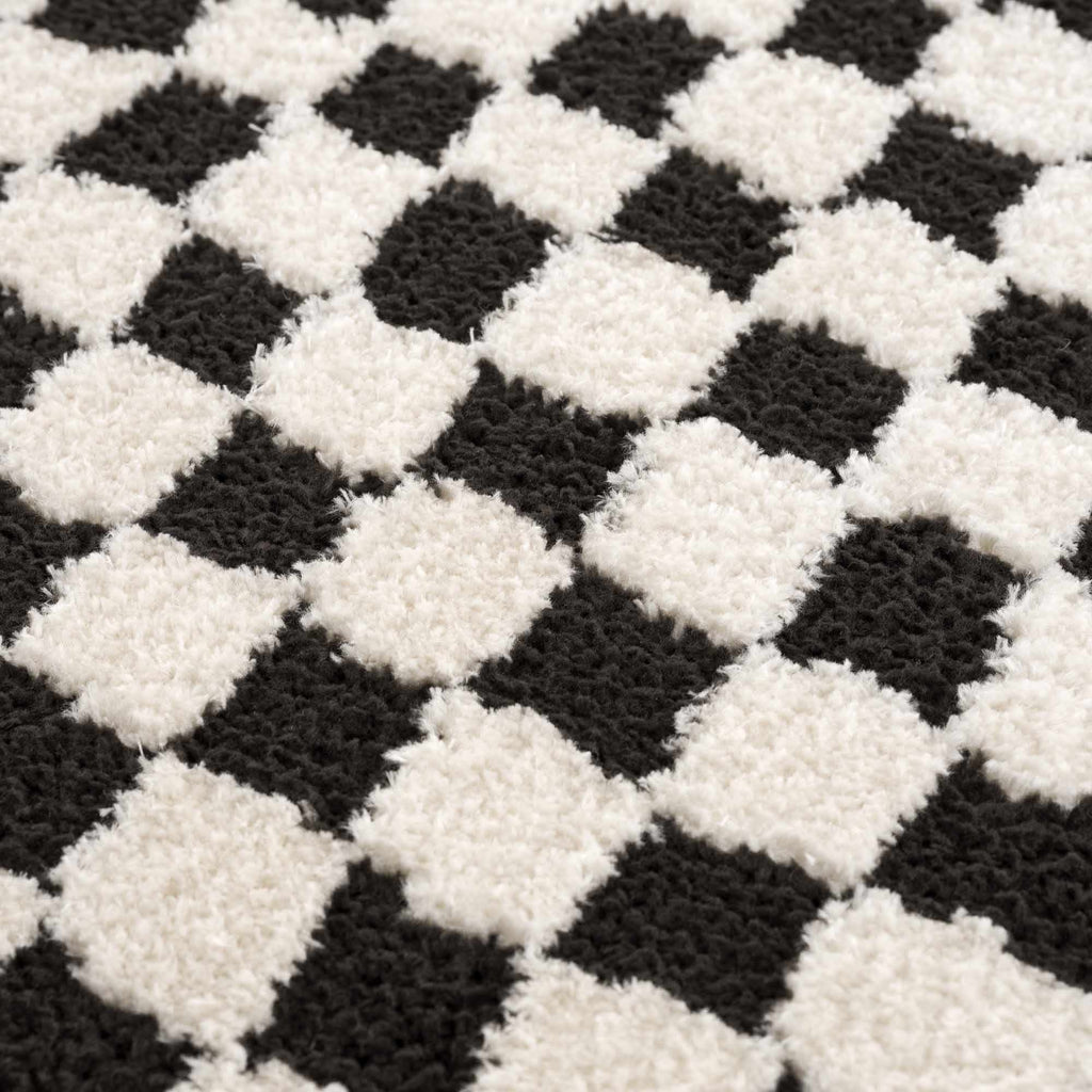 Leryn Black & White Checkered Area Rug – Boutique Rugs, view 16