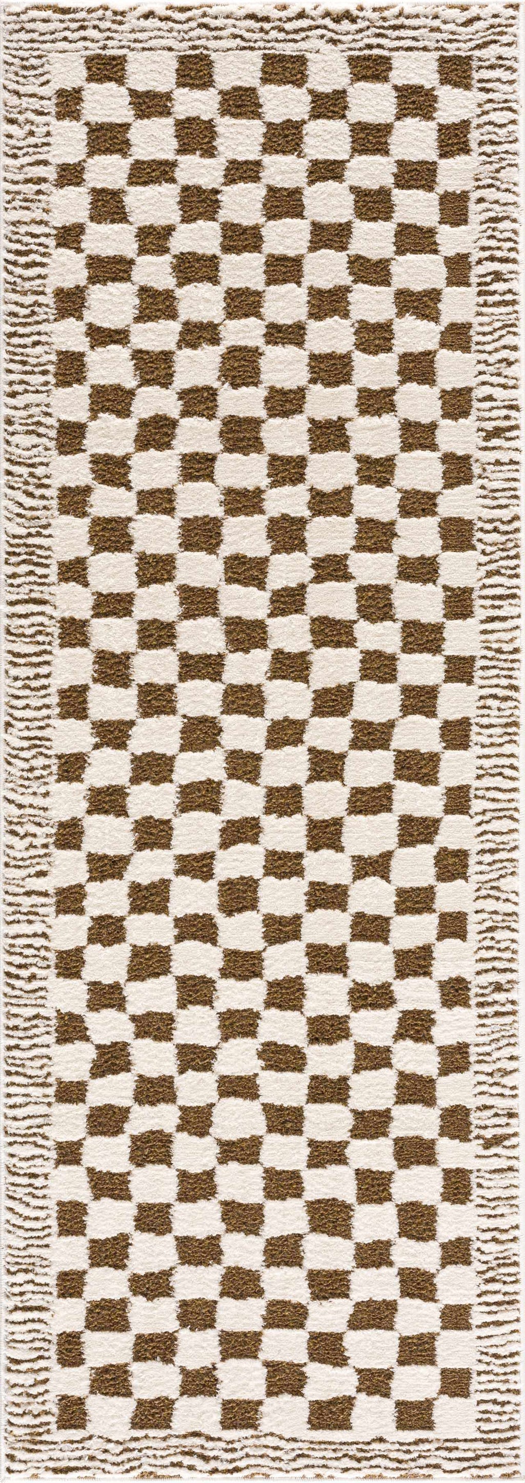Leryn Brown Checkered Plush Rug – Boutique Rugs, view 11