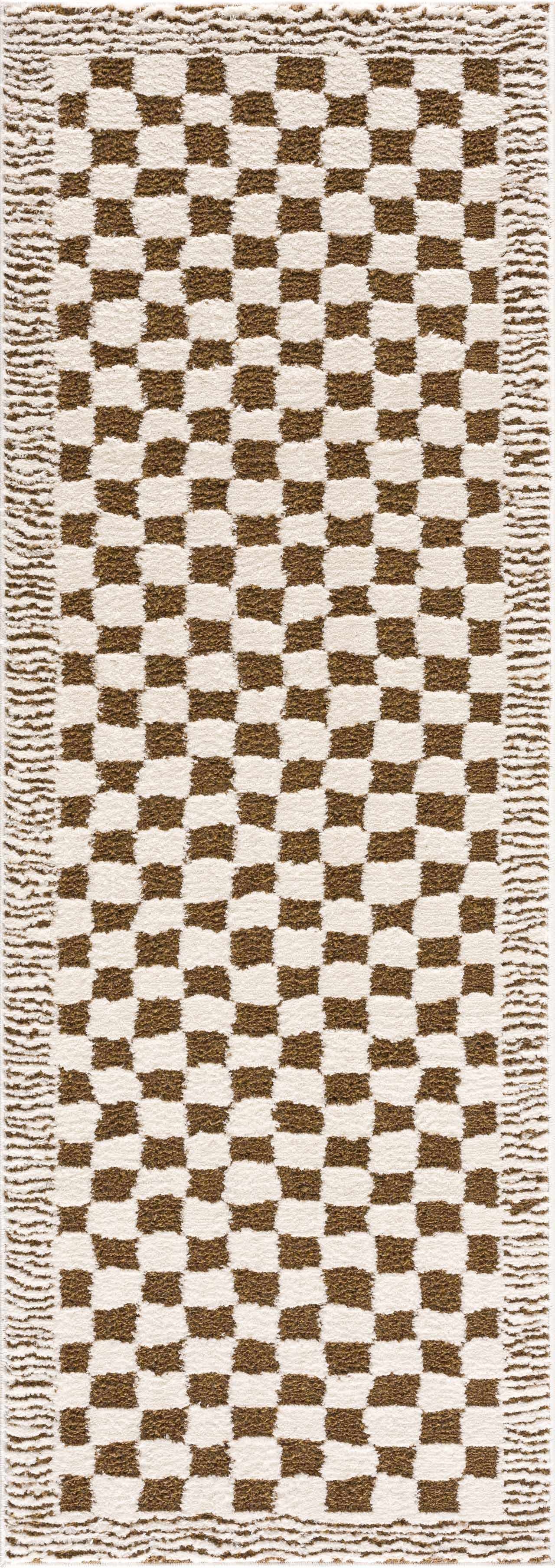 Leryn Brown Checkered Plush Rug – Boutique Rugs, view 11