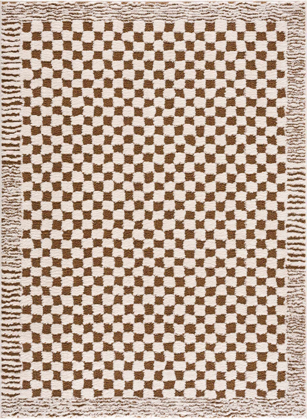 Leryn Brown Checkered Plush Rug – Boutique Rugs