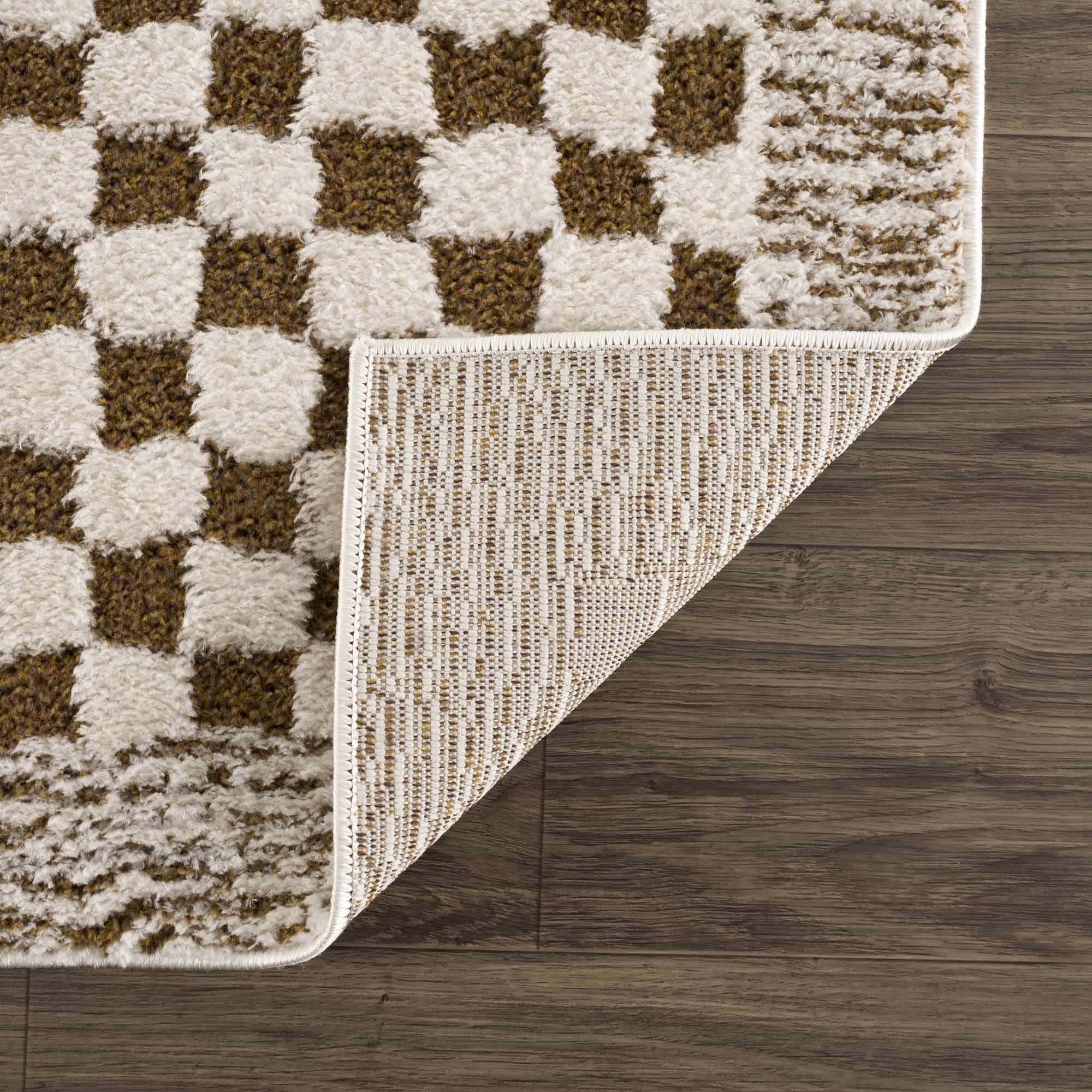 Leryn Brown Checkered Plush Rug – Boutique Rugs, view 5
