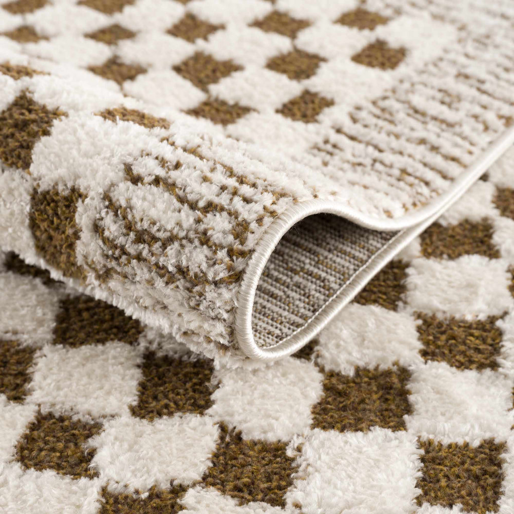 Leryn Brown Checkered Plush Rug – Boutique Rugs, view 6