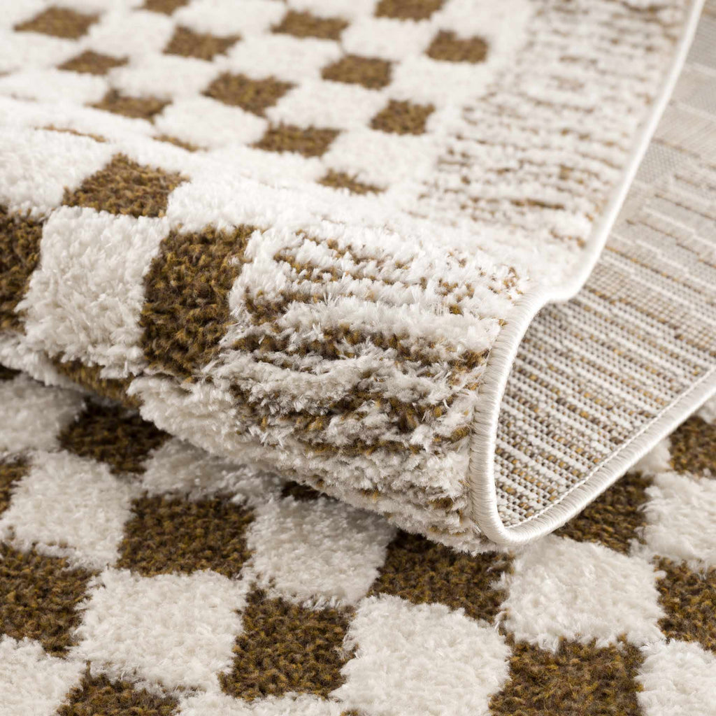Leryn Brown Checkered Plush Rug – Boutique Rugs, view 7
