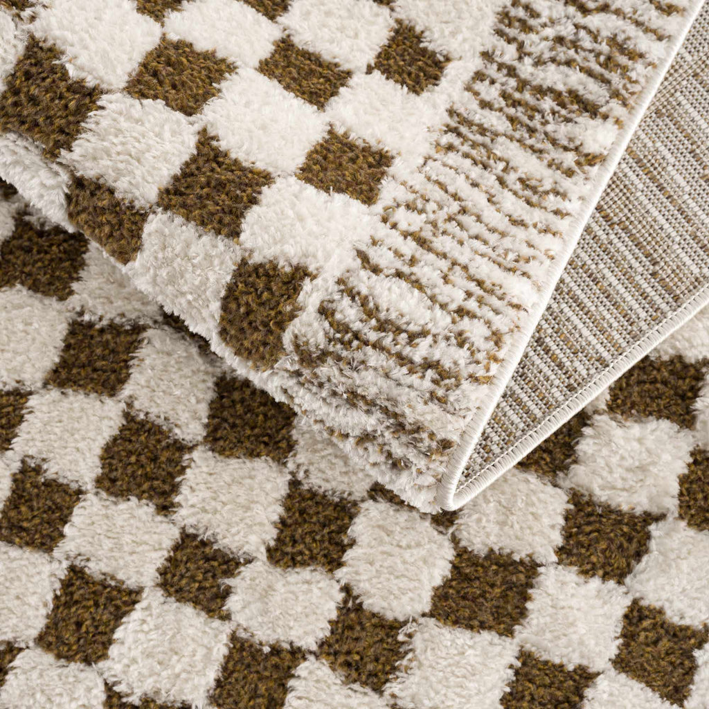 Leryn Brown Checkered Plush Rug – Boutique Rugs, view 14
