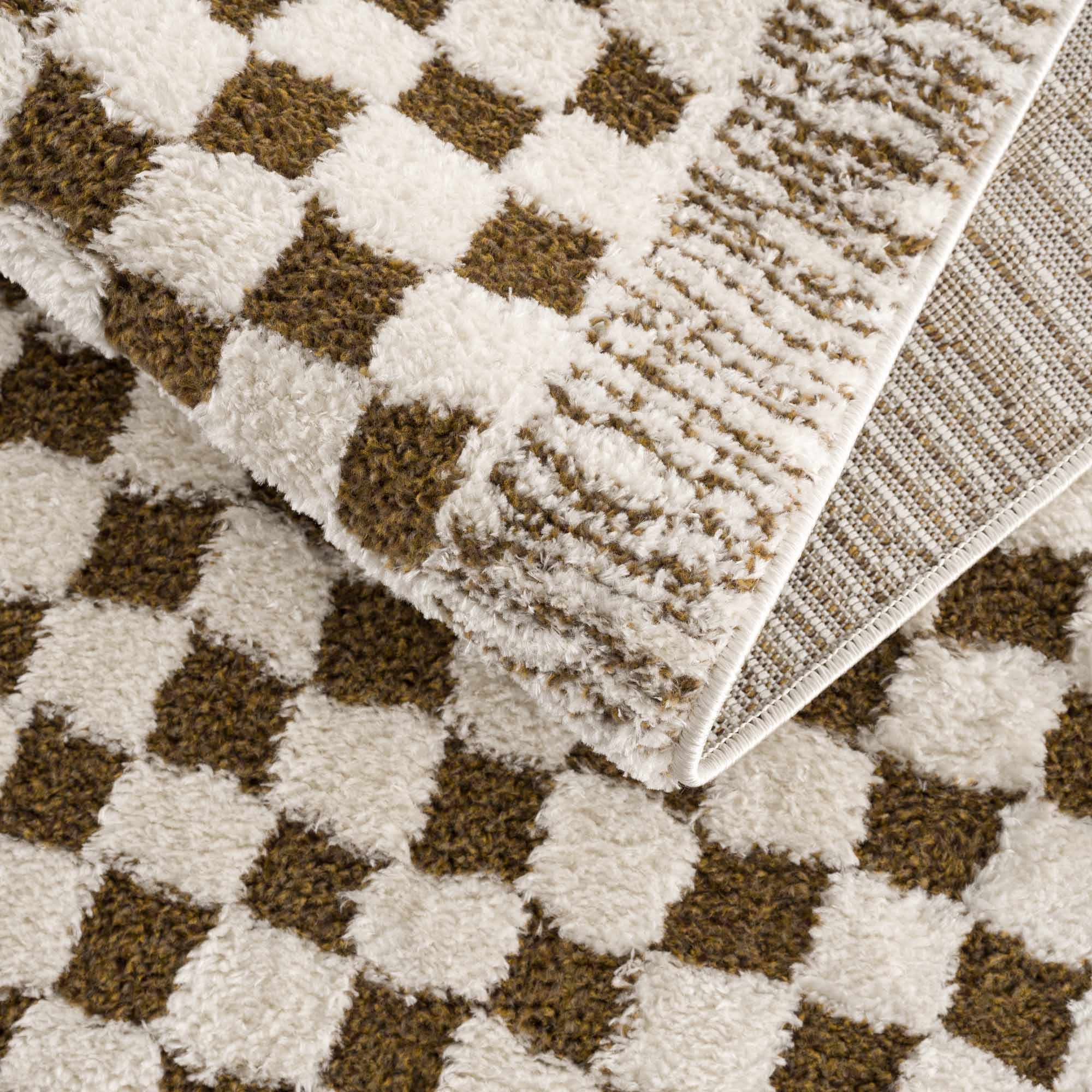 Leryn Brown Checkered Plush Rug – Boutique Rugs, view 14