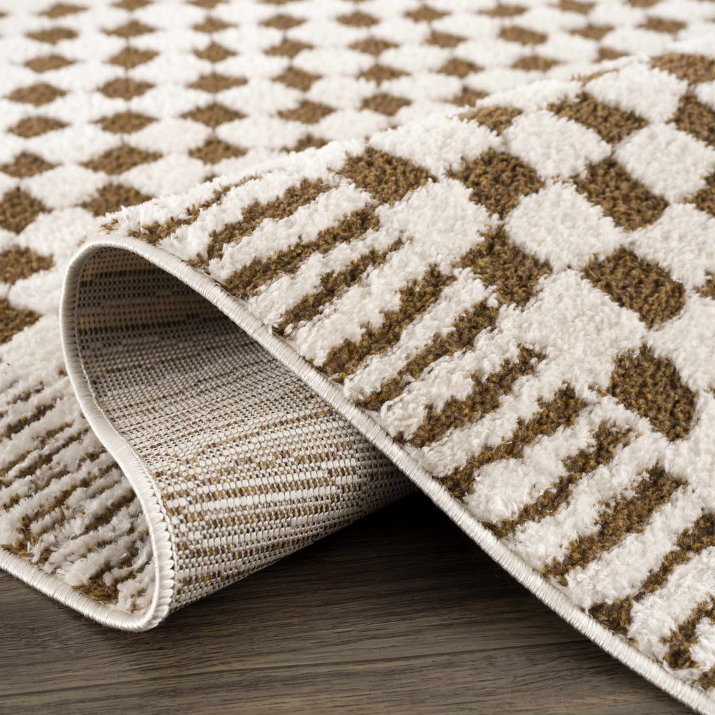Leryn Brown Checkered Plush Rug – Boutique Rugs, view 8
