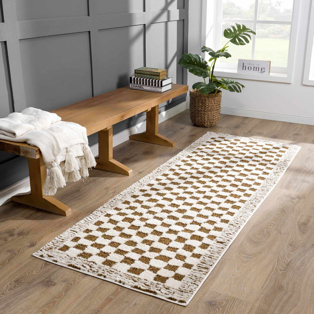 Leryn Brown Checkered Plush Rug – Boutique Rugs, view 3