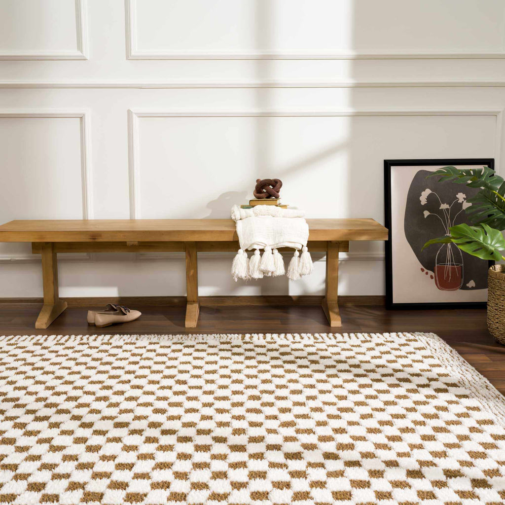 Leryn Brown Checkered Plush Rug – Boutique Rugs, view 4