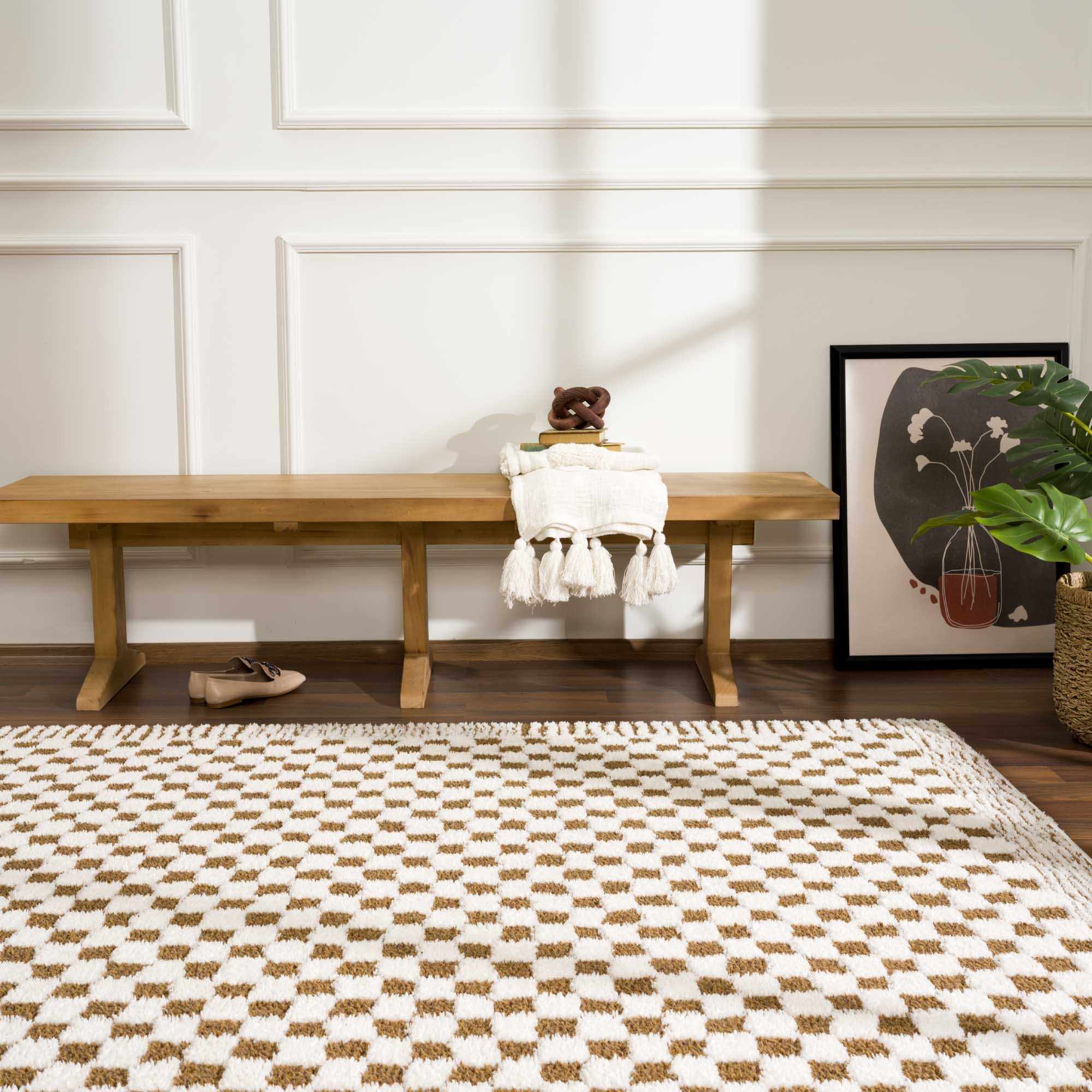Leryn Brown Checkered Plush Rug – Boutique Rugs, view 4