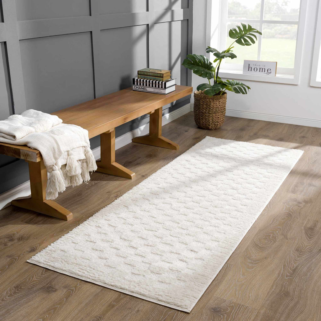 Leryn Ivory Checkered Area Rug – Boutique Rugs, view 3