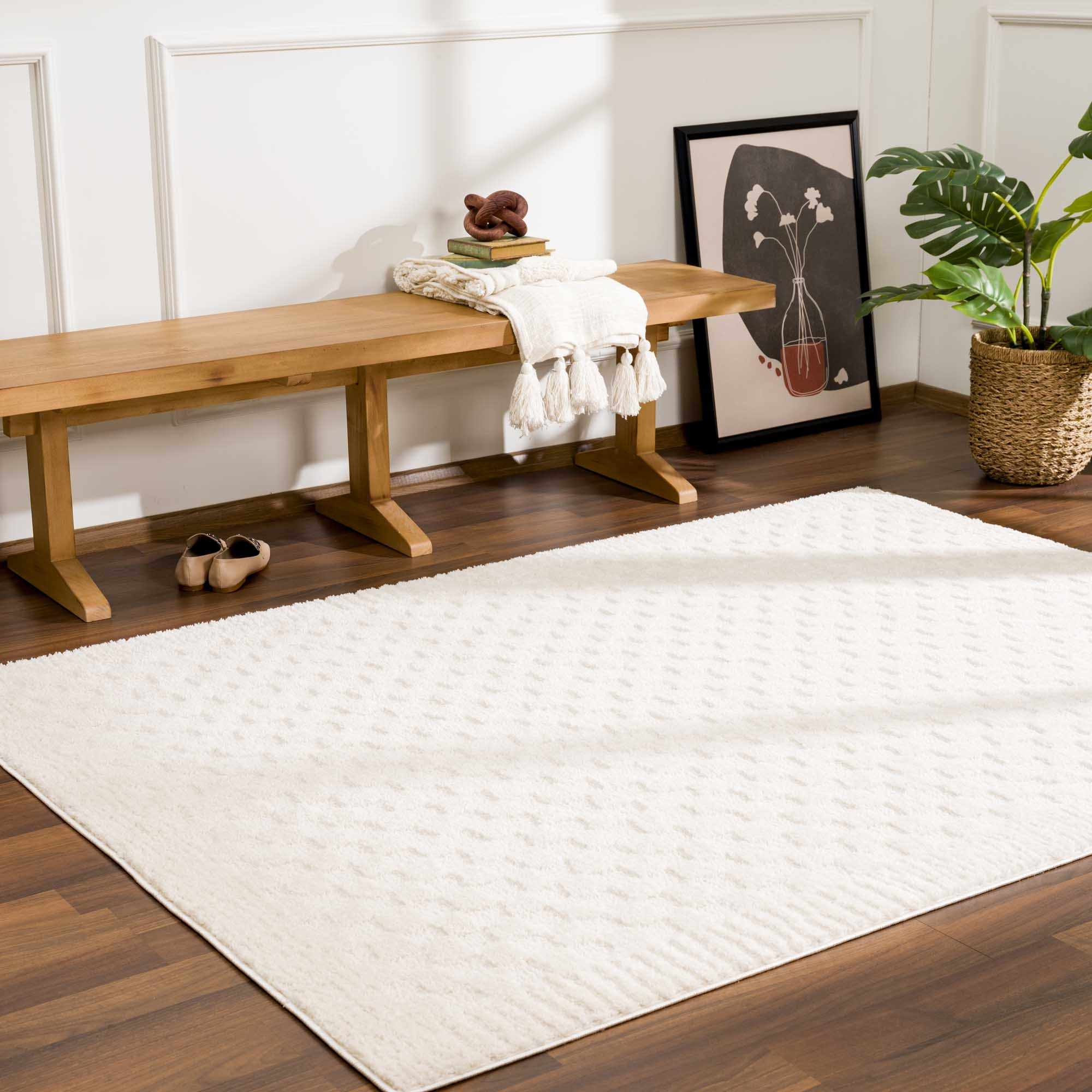 Leryn Ivory Checkered Area Rug – Boutique Rugs, view 15