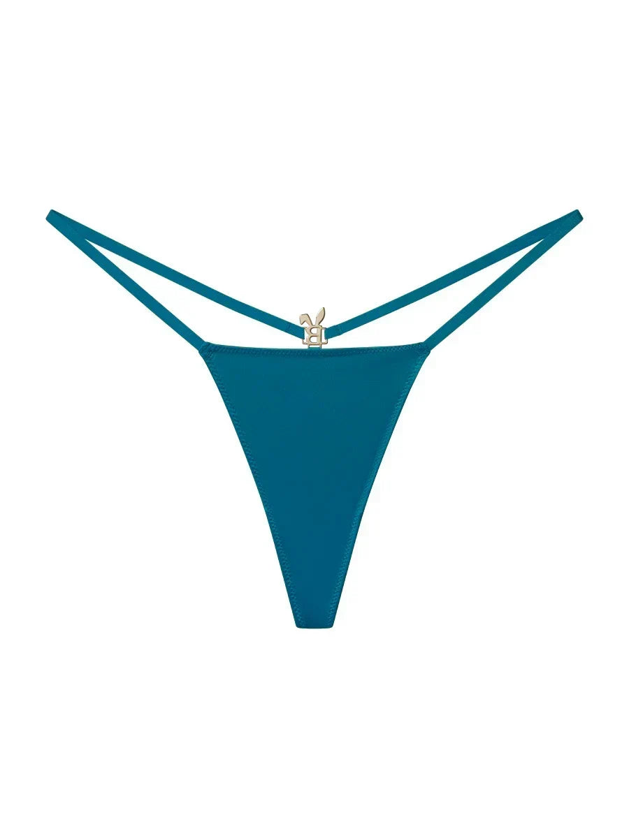 BUNNIES ROOM G-STRING TEAL BLUE — detail and construction