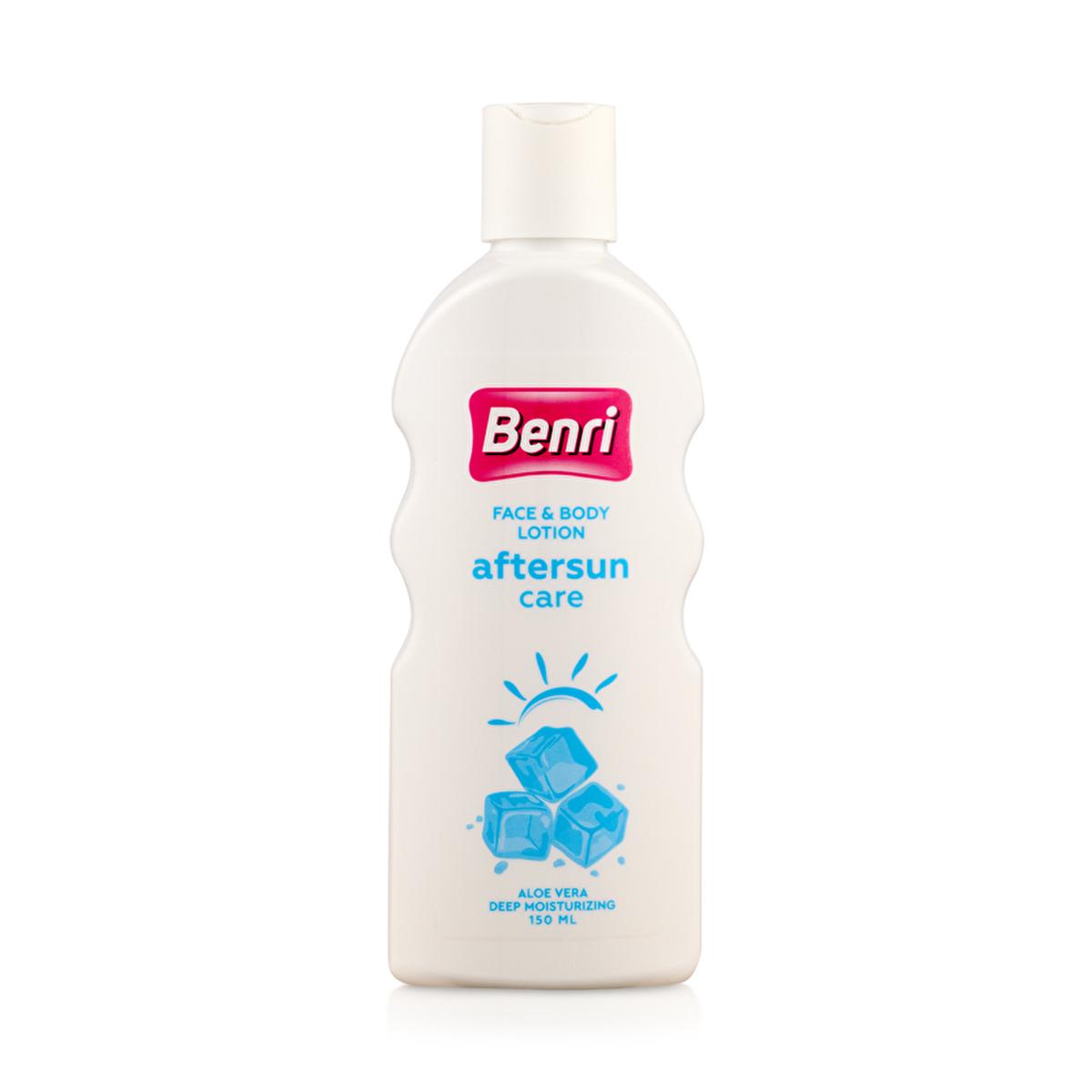 Benri After Sun Lotion with 5% Panthenol & Aloe Vera - Moisturizing Skincare for Post Sunbathing Care