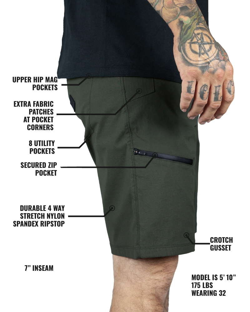 Off The Grid Surplus Field Short - Dk Army — lifestyle context