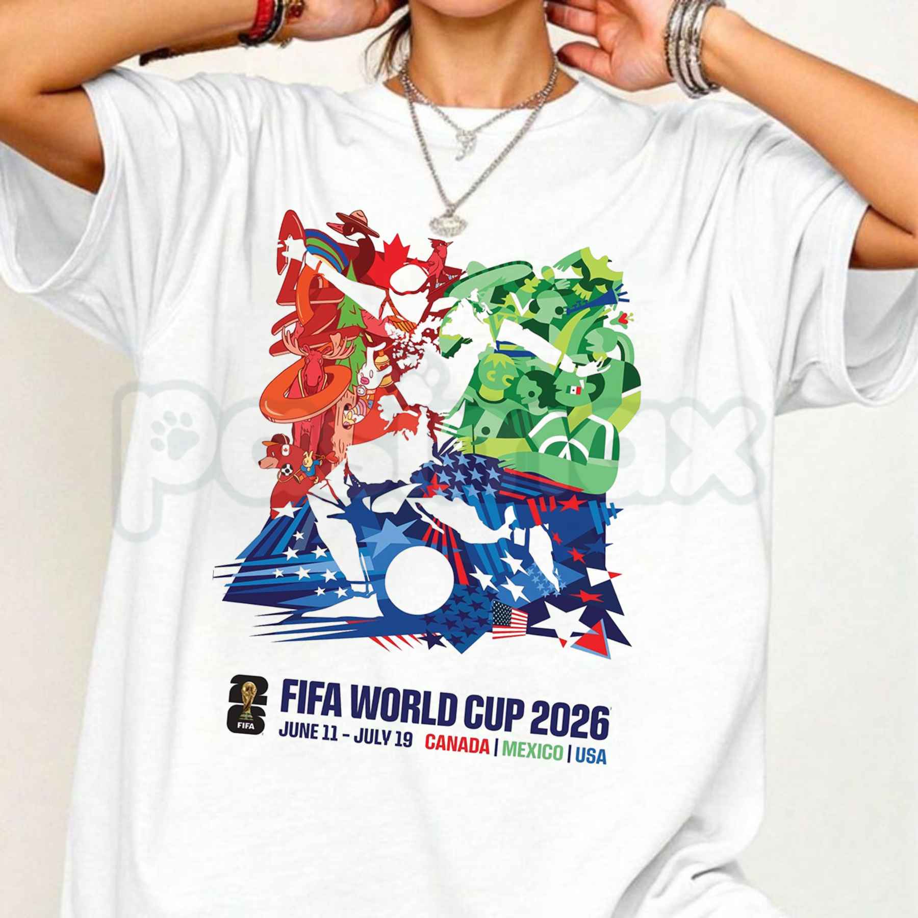 FIFA World Cup 2026 Event Poster T-Shirt – Official Tournament Commemorative Soccer Graphic Tee for Men & Women