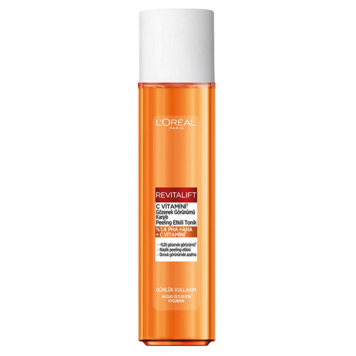 L'Oreal Paris Revitalift Vitamin C Toner: Exfoliating PHA AHA, Brightens Dull Skin & Minimizes Pores - Gentle & Effective