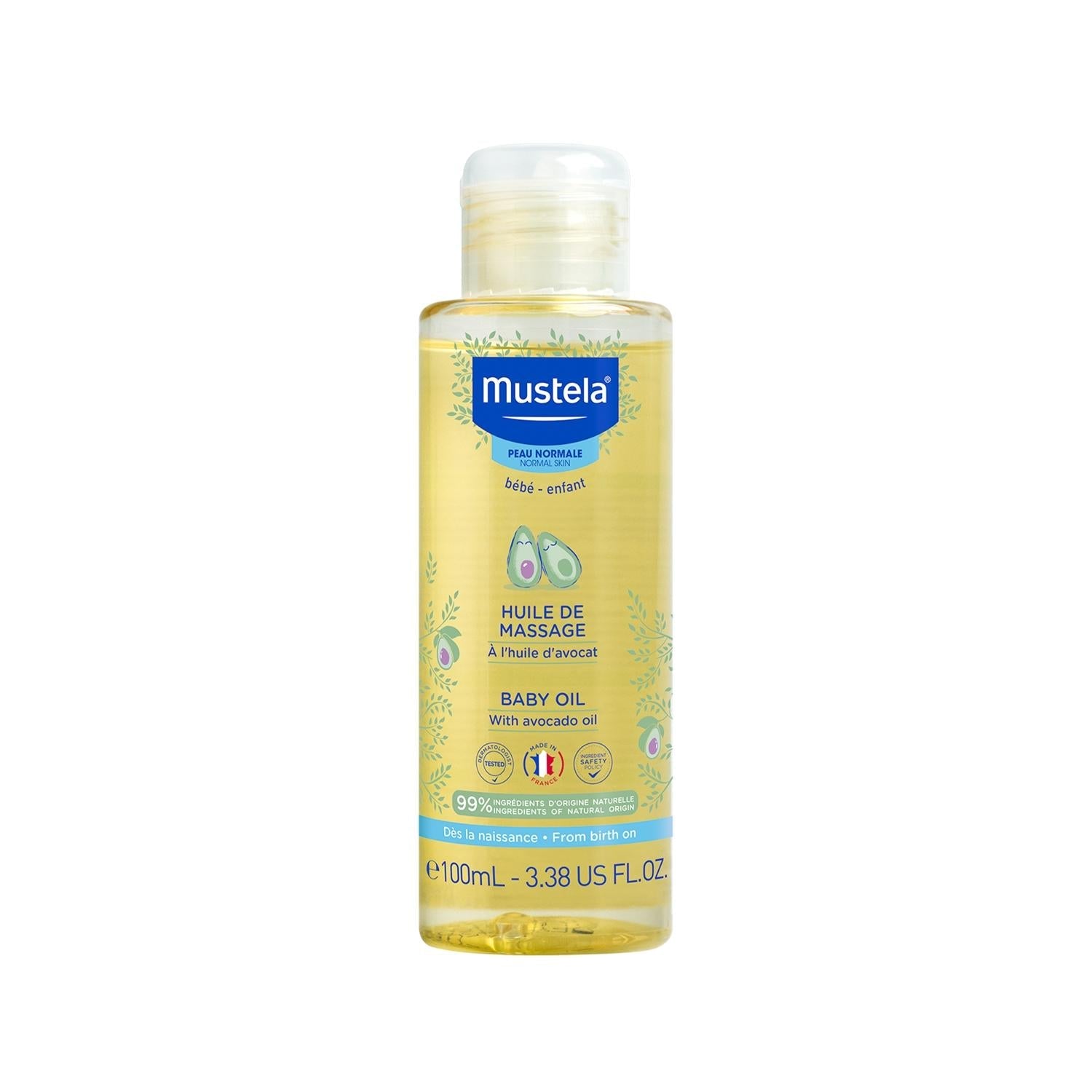 Mustela Baby Oil 100ml - Gentle Moisturizer for Sensitive Baby Skin