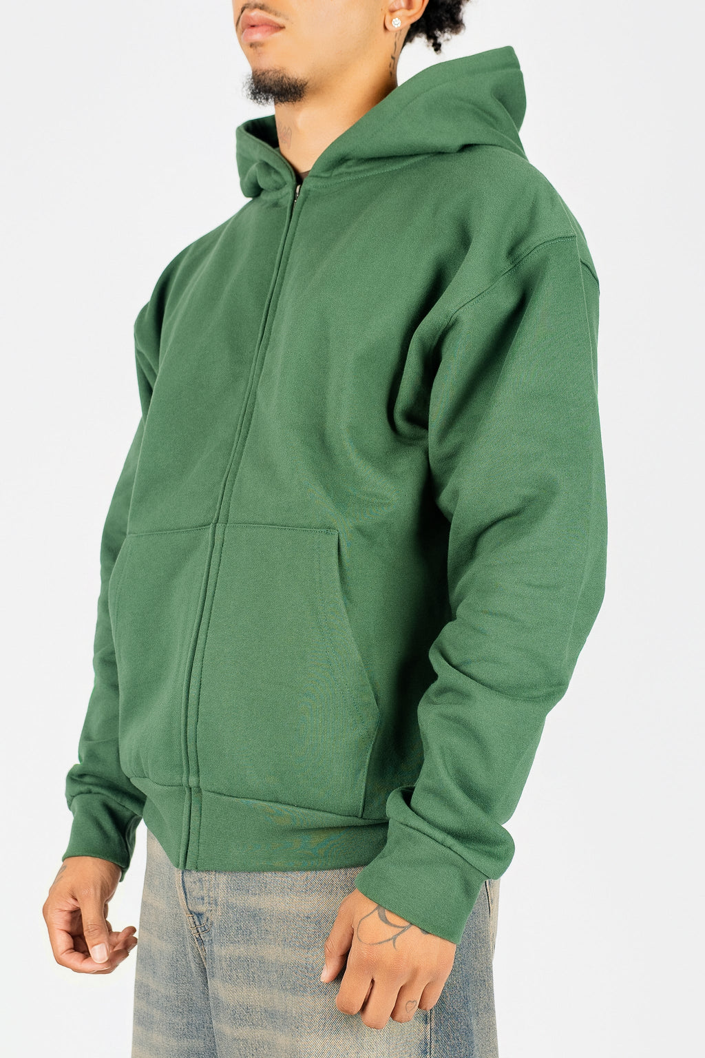 Superline Heavyweight Boyfriend Zip Up — back view