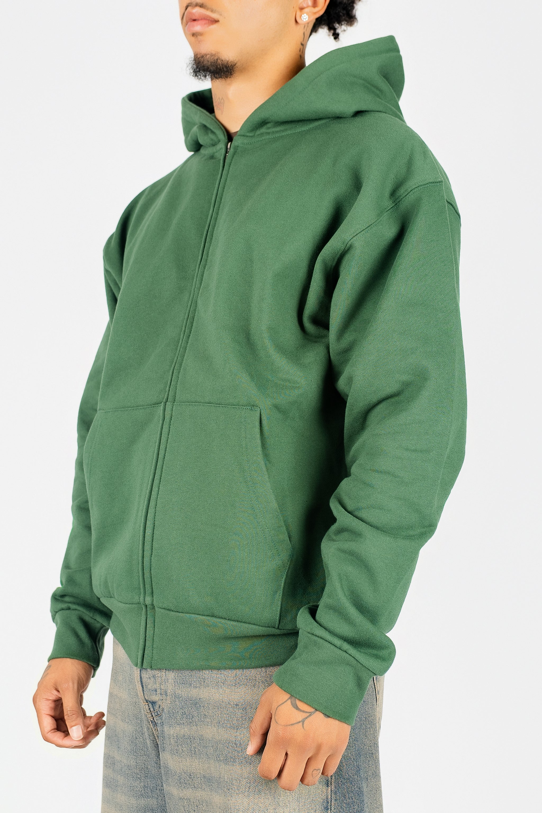 Superline Heavyweight Boyfriend Zip Up — back view