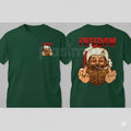 Pasimax FREEDOM Defiant Santa Claus T-Shirt - Funny Rebel Christmas Print, Men's Edgy Holiday Graphic Tee, Anti-Establishment