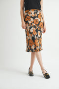 KADOU BOUTIQUE Black Floral Midi Skirt — side view