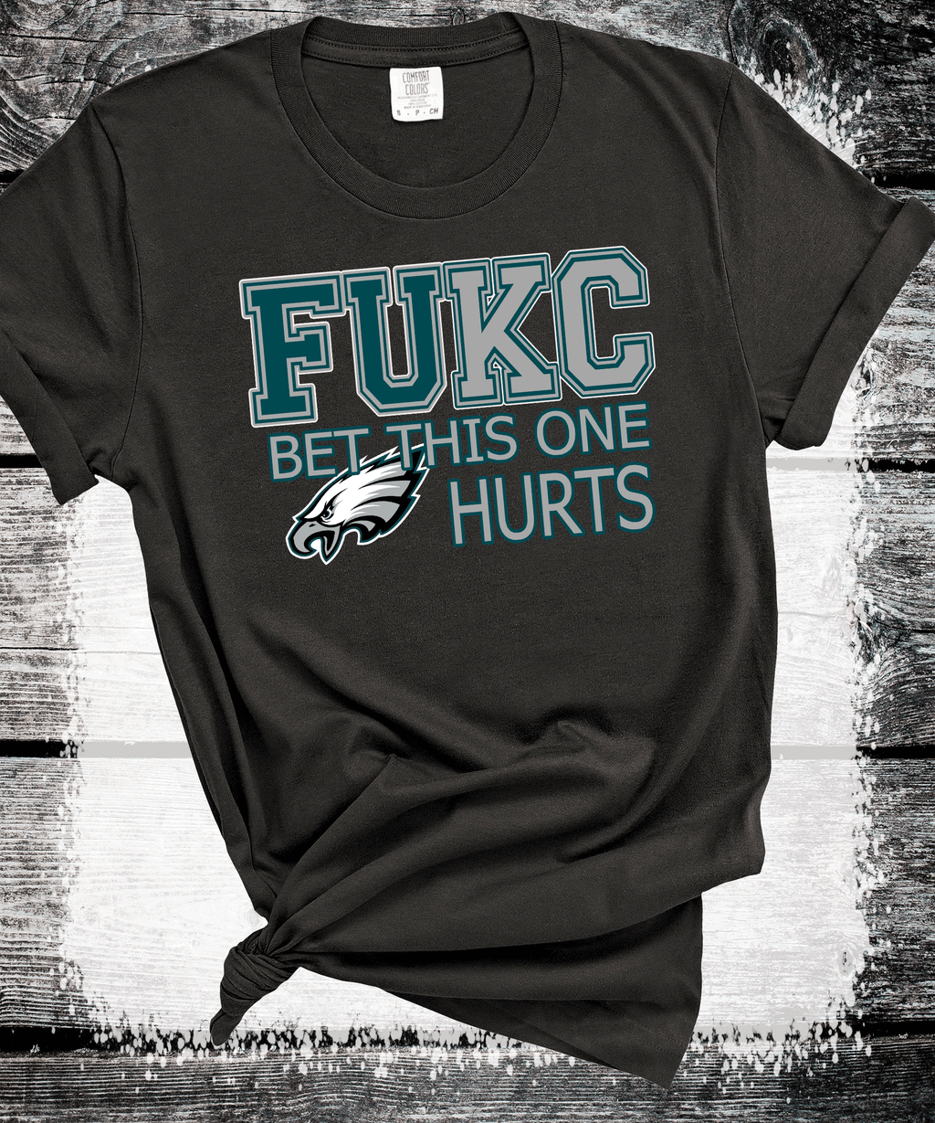 A Blessed Texas Mess Boutique Super Bowl Philadelphia Football Bet this one HURTS FUKC Eagles Super Bowl… — construction detail