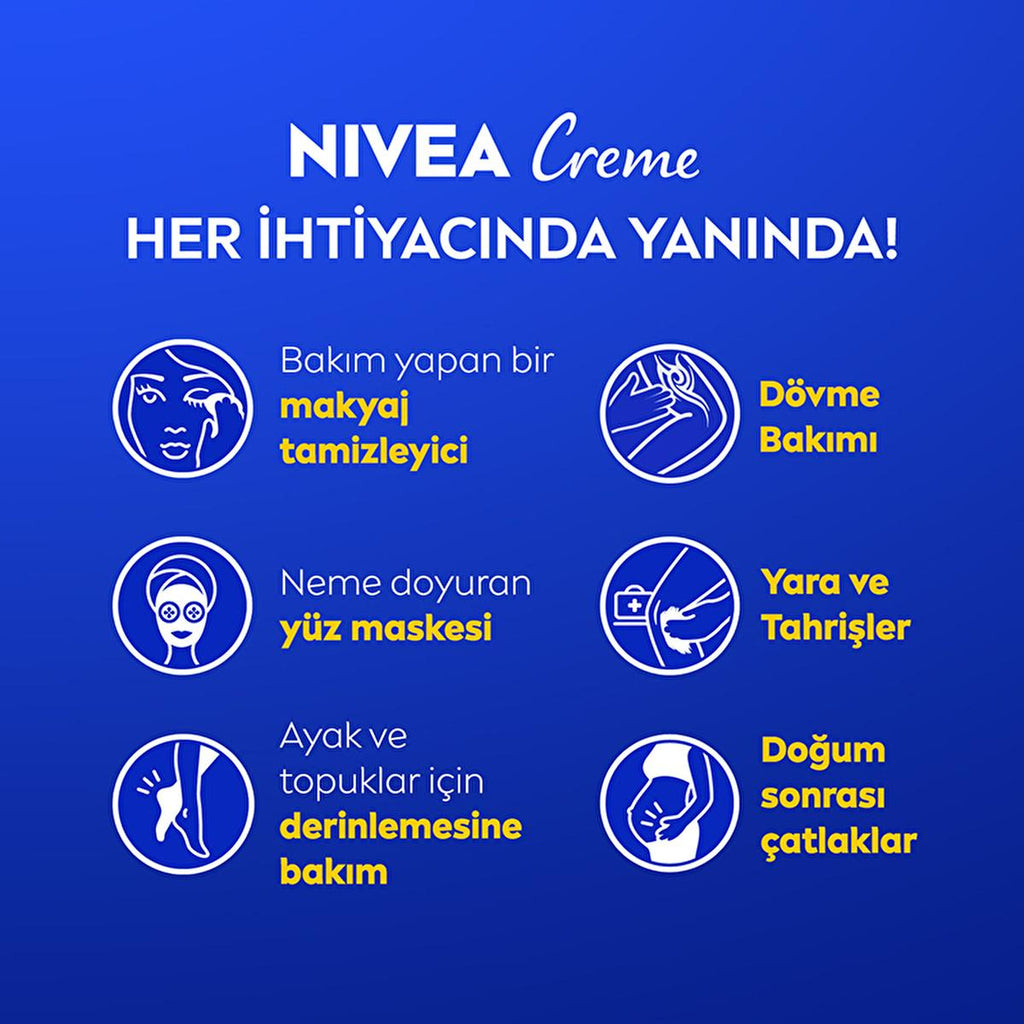 NIVEA Creme Moisturizing Cream for Dry Skin - Long-lasting Hydration for Face, Body & Hands