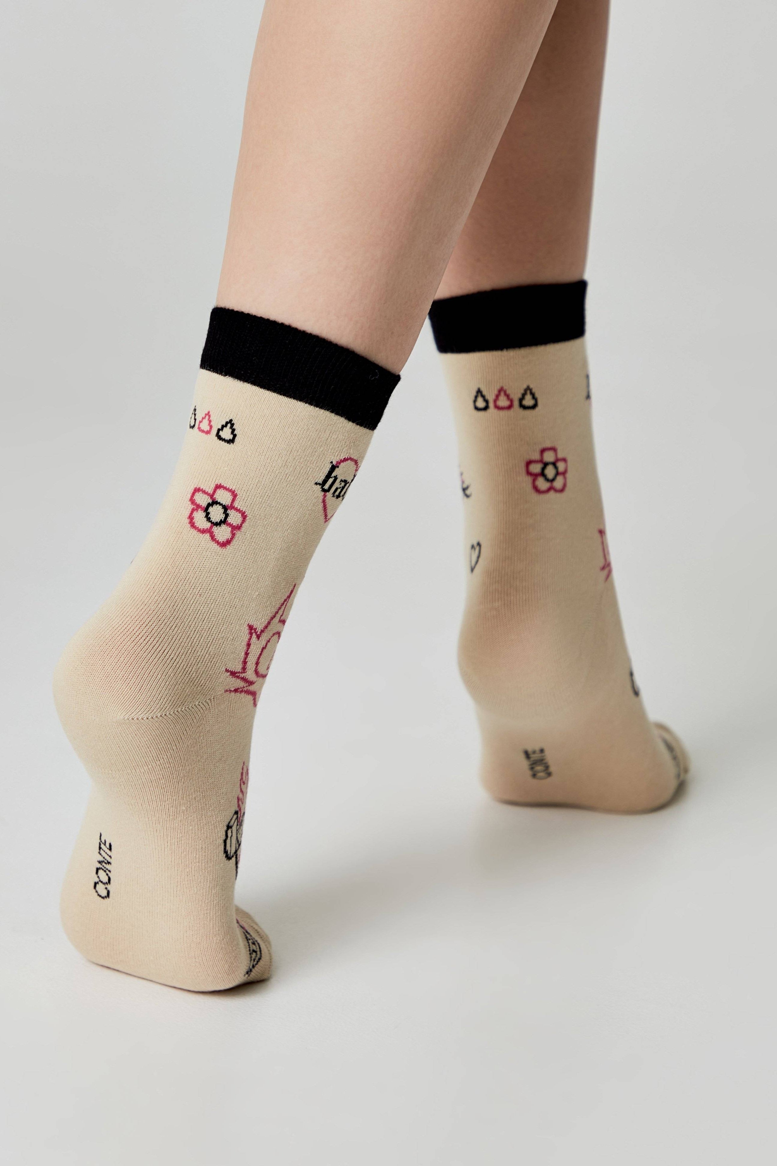 TheRanok.com Cotton Socks Conte Happy 605 - Baby Love — side view