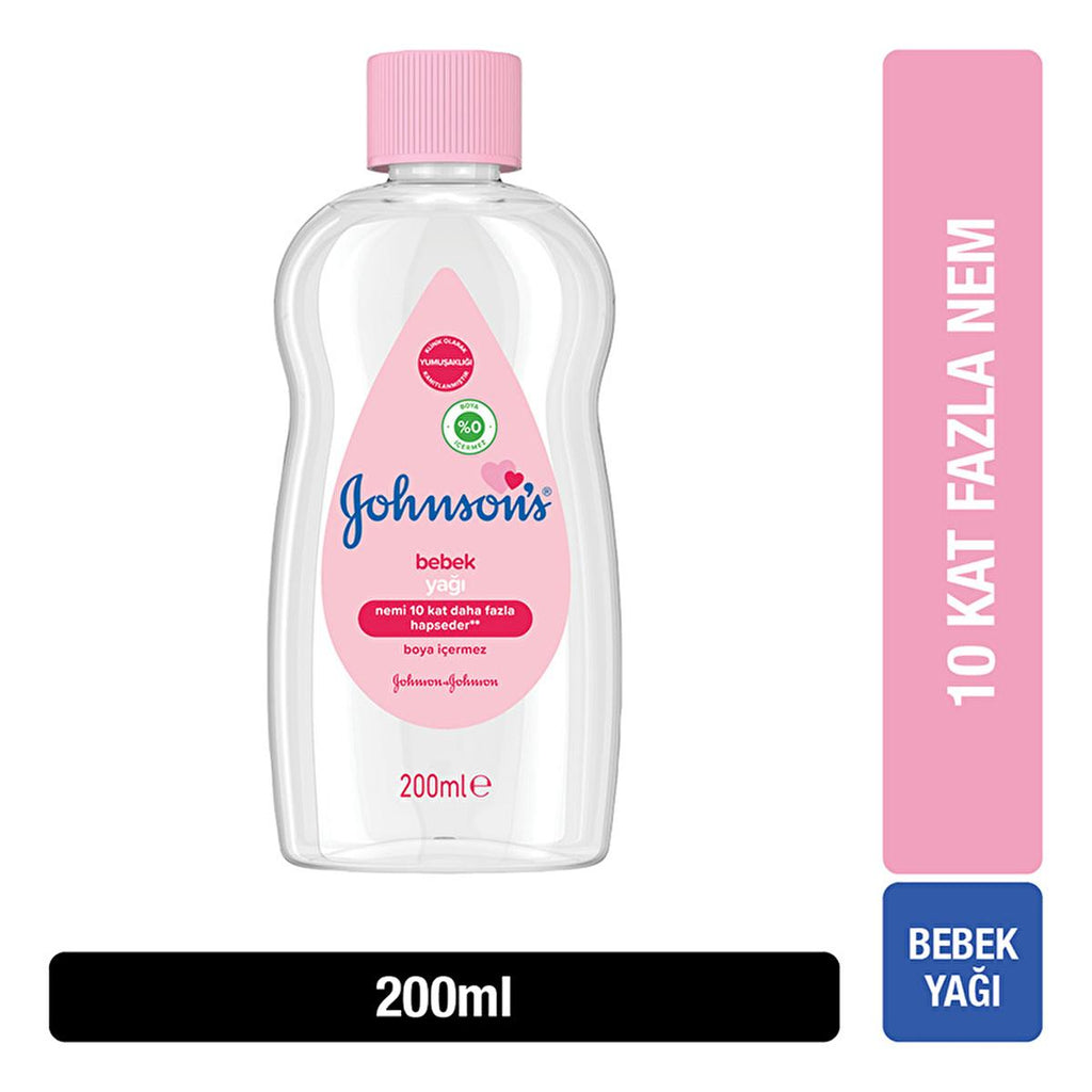 Johnson's Baby Oil, Hypoallergenic & Dermatologist-Tested Baby Care - 6.76 fl oz
