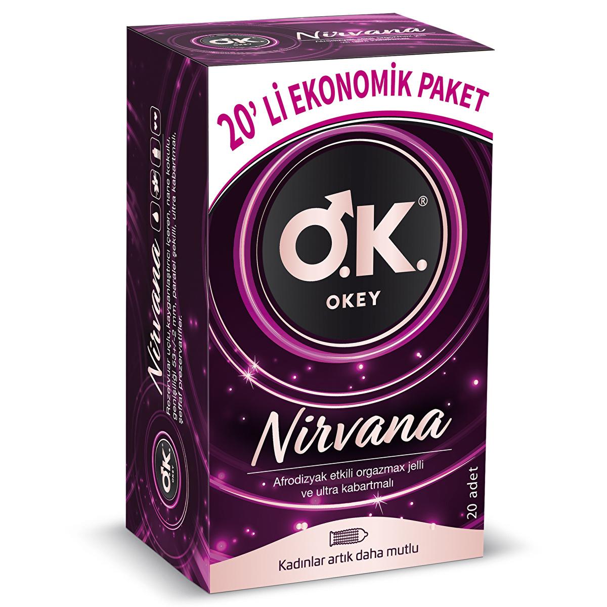 Okey Nirvana Ultra Ribbed Condoms - 20 Count | For Adults and Couples
