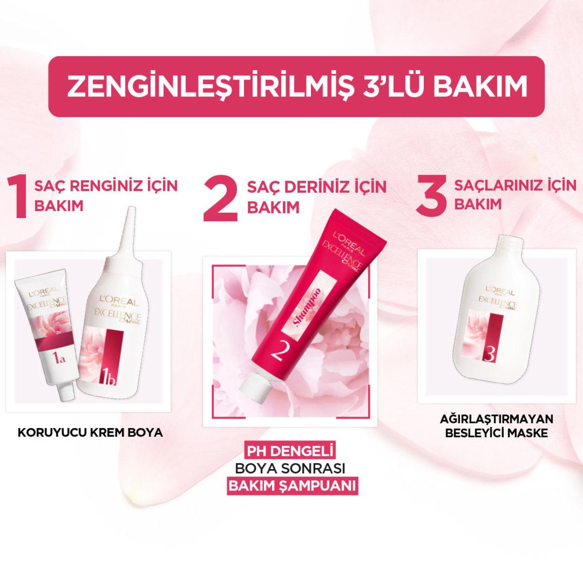Loreal Paris Excellence Creme Hair Dye - 7.1 Küllü Kumral - Nourishing Permanent Hair Color for At-Home Use