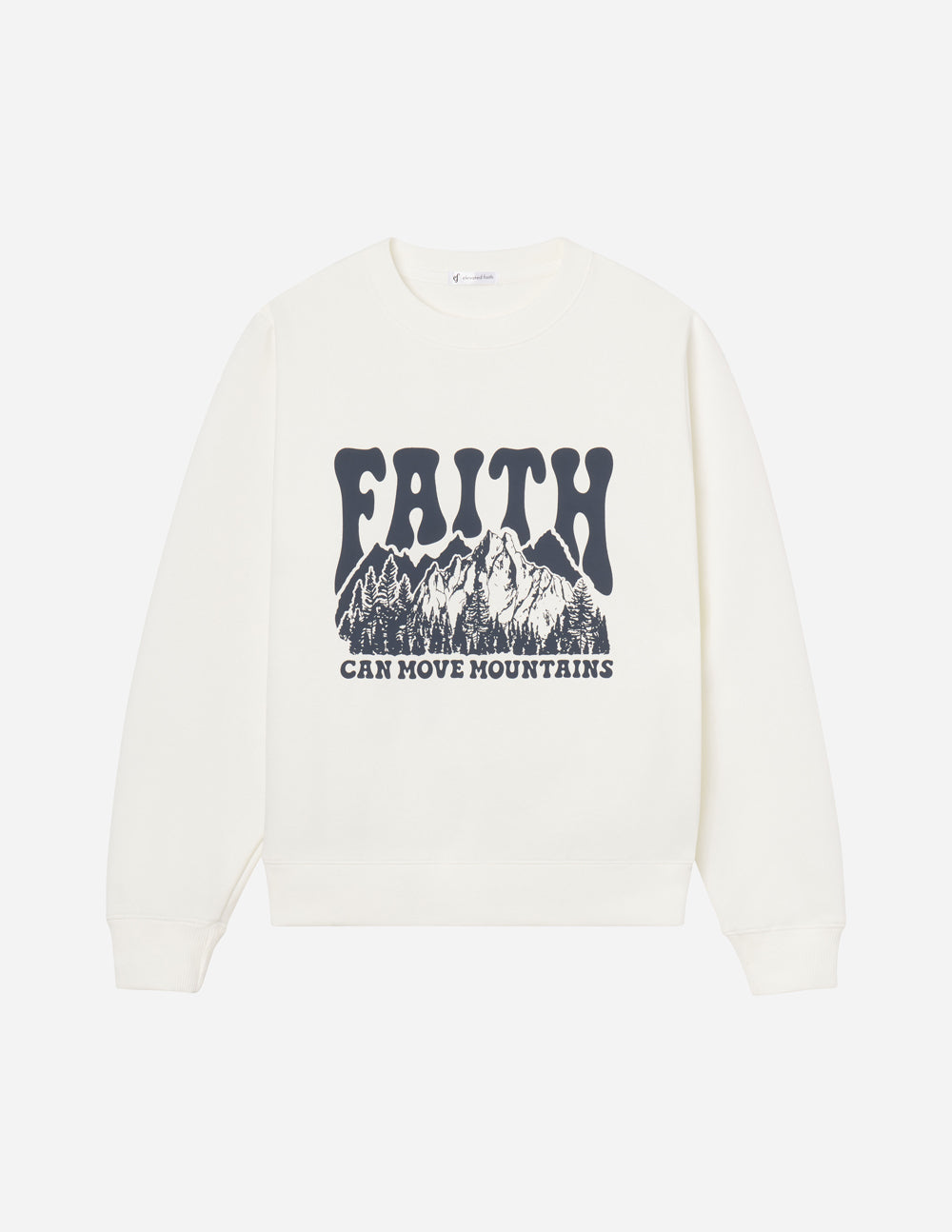 Elevated Faith Faith Can Move Mountains Unisex Crewneck — packaging