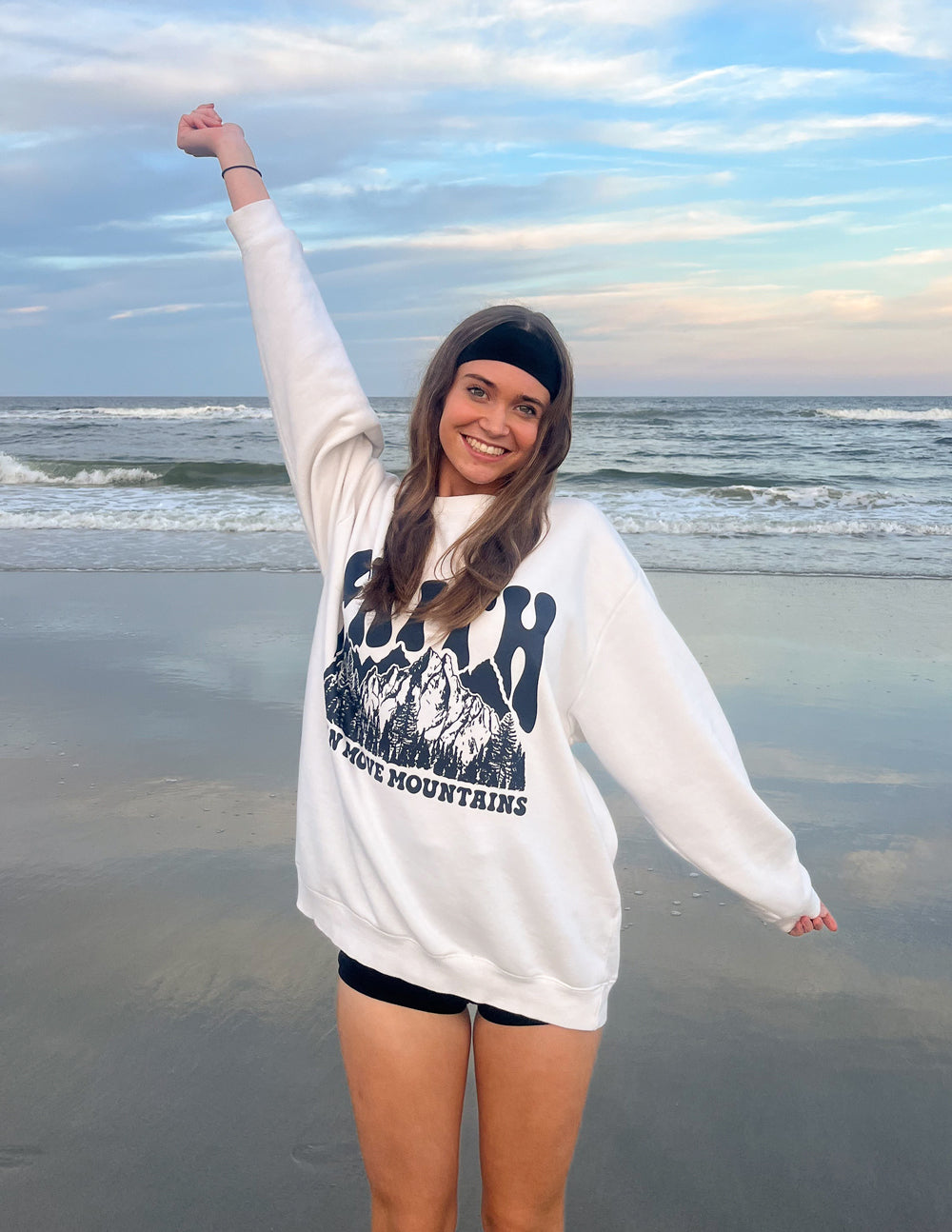 Elevated Faith Faith Can Move Mountains Unisex Crewneck — alternative angle
