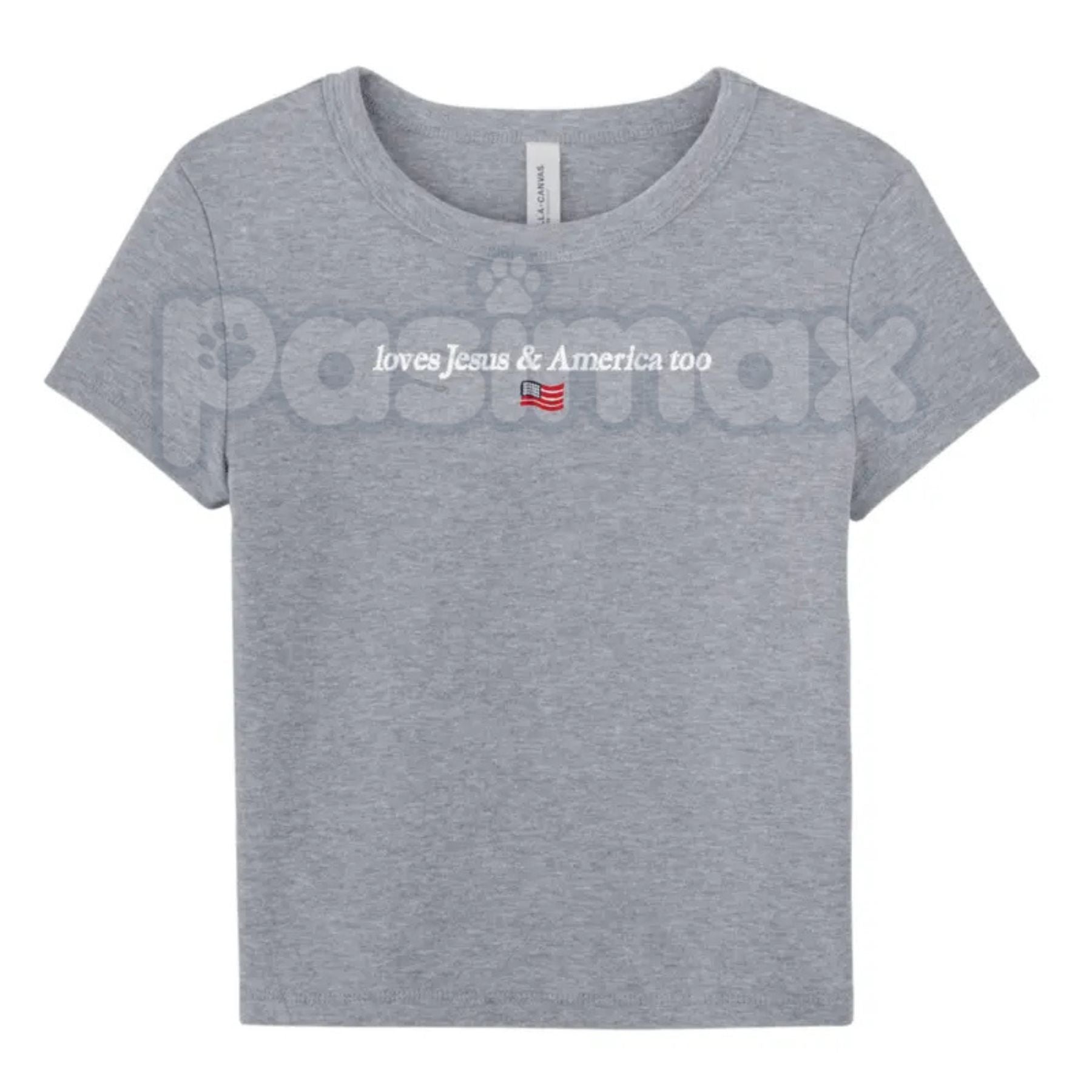 Faith & Freedom Baby Tee – Women's Patriotic Christian T-Shirt, Embroidered Fitted Crewneck Top for 4th of July