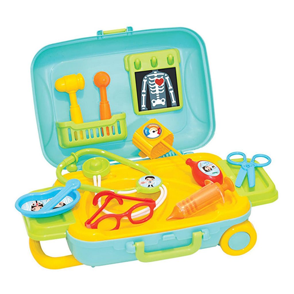 Dede Oyuncak Toy Doctor Set Suitcase - 15 Piece Kids Medical Kit for Pretend Play, Portable & Health Tested
