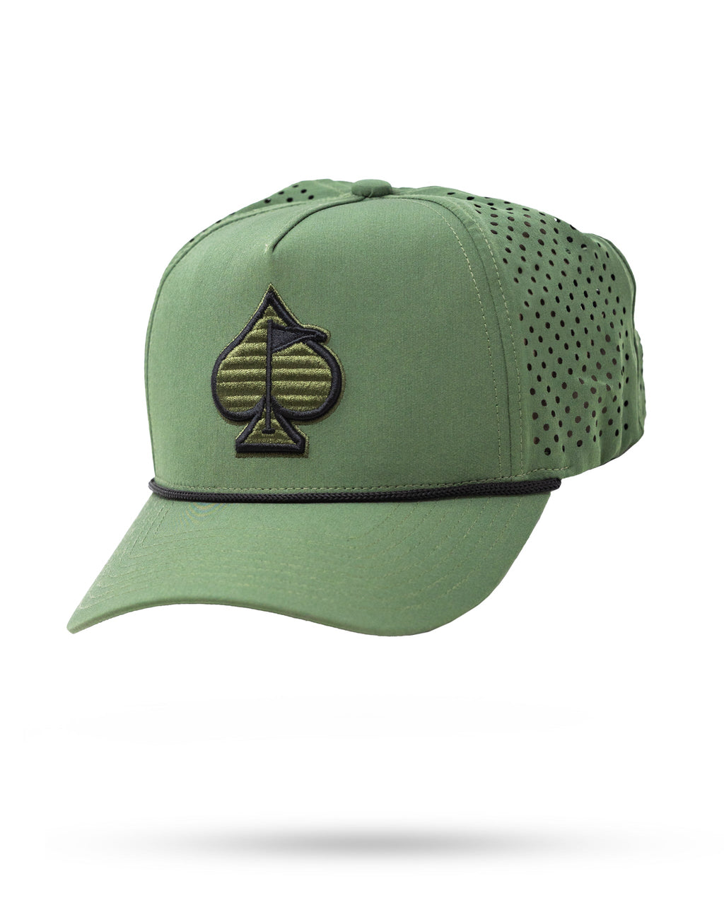 Perforated Rope Hat - Olive – Pins and Aces, view 6